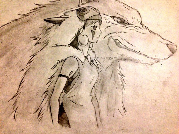 ジブリ記念というわけで・・・サン描いてみました