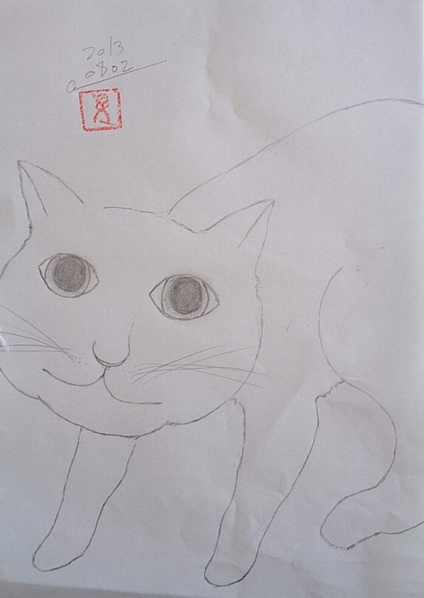 猫落書き。