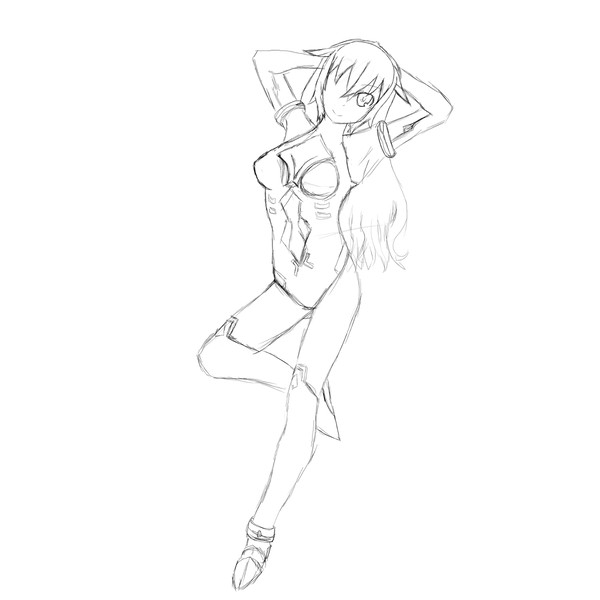 【超次元ゲイムネプテューヌ】ブラックハート　ラフ画。