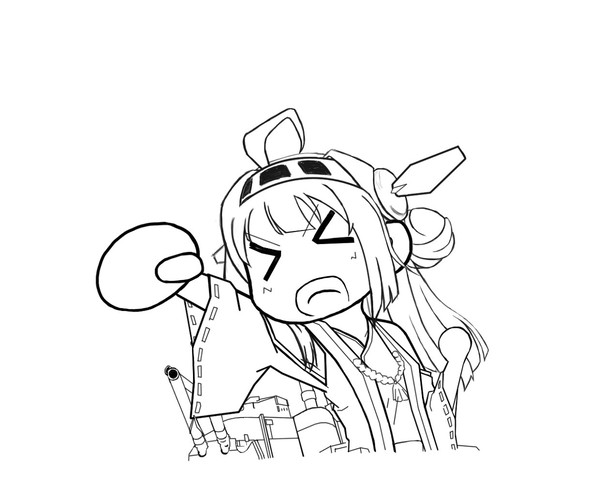 艦これ4コマの金剛を見て、真似して描いてみた