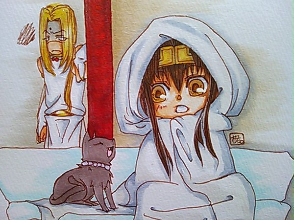 悟空とネコ(+その後ろに飼い主ｗ)