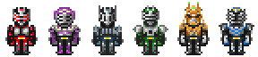 仮面ライダー龍騎　ライダー６人　ロマサガ３風ドット絵　