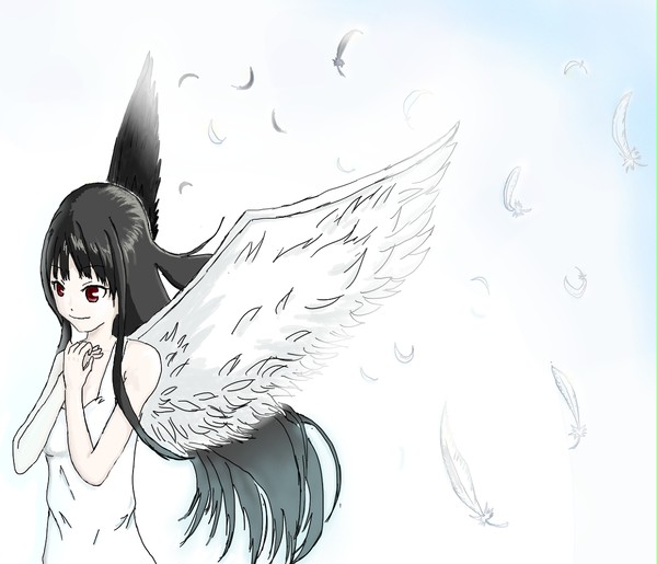 羽根つき女の子