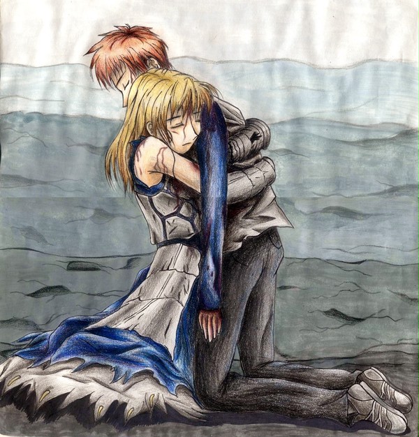 Saber x Emiya, Fate/Stay Night.