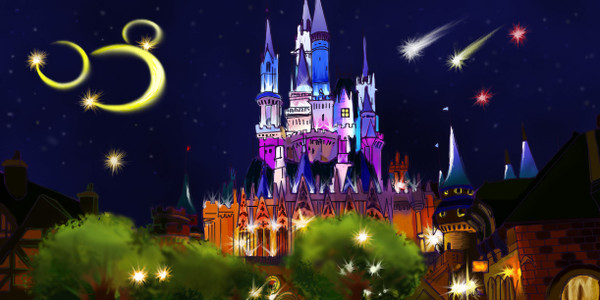 夜のディズニーランド