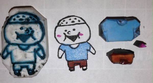 ぽっちゃりな男の子の絵のはんこ