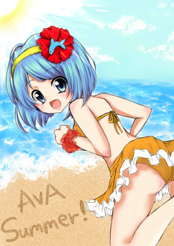 マリンと海にきたっぴ
