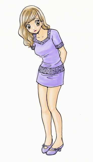 紫の服の女の子