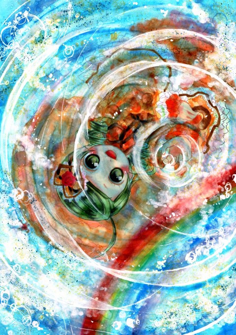 水たまりに映る世界