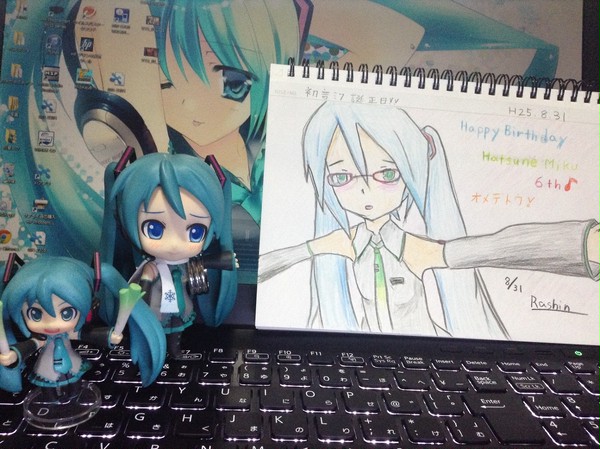 ミクさん誕生日お祝い描き