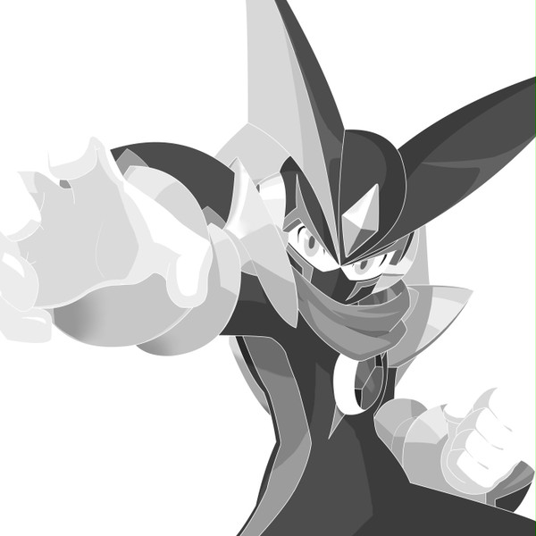 【白黒】フォルテクロスロックマン　線画なし