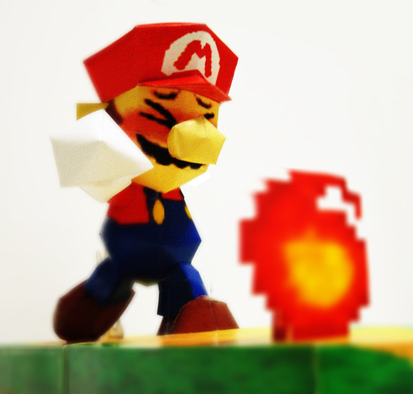 任天堂スマブラ64風マリオのペーパークラフト展開図