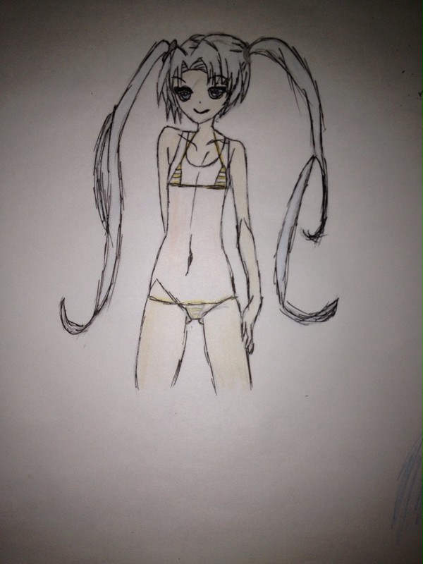 日焼け少女(手書き)