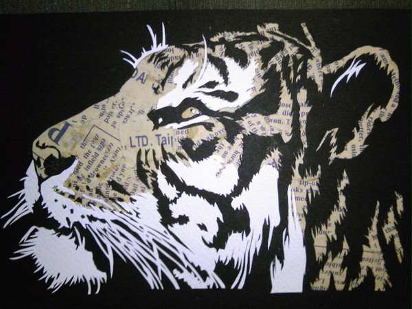 【切り絵】アムールトラ