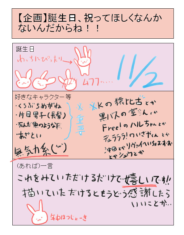 誕生日企画！！