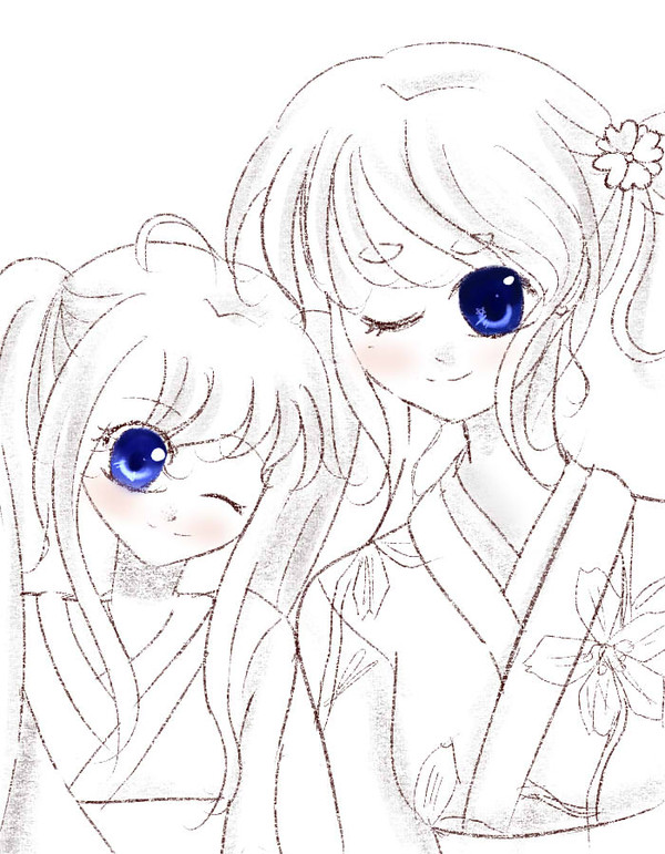 Olivia and Hoshi in Kimono