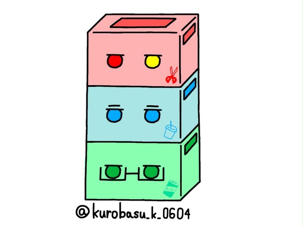ティッシュBOX セットver. in赤黒緑