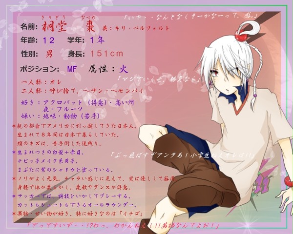 【pix11】桐堂棗【キャラシート】