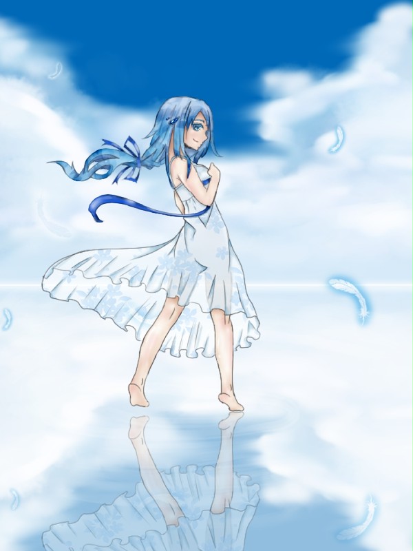 Refaction blue sky