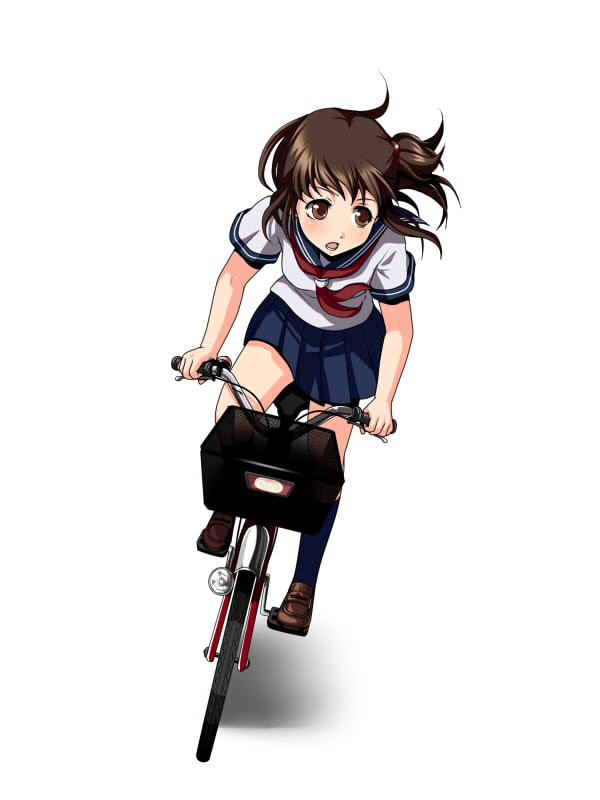 自転車で移動中