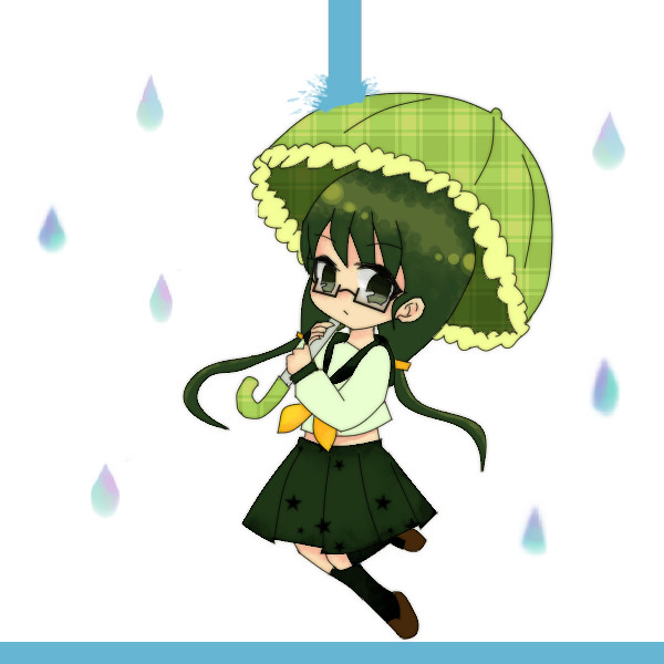 呟きの青い線と雨