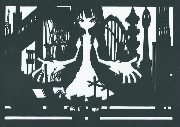 ［切り絵］　化物語　戦場ヶ原ひたぎ