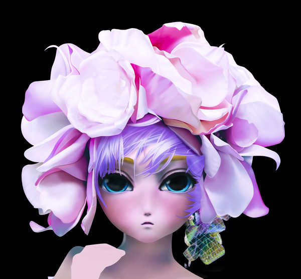 Anime girl FLOWERS