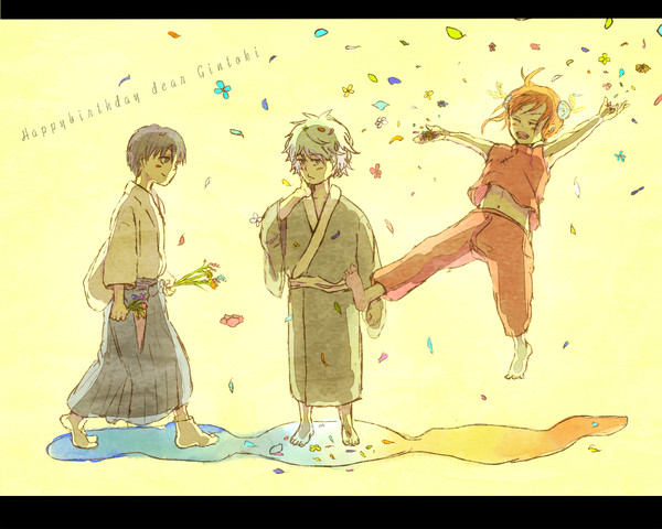 両手に花を