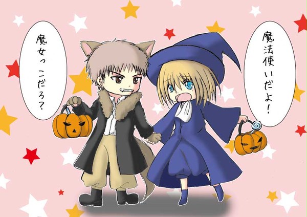 ちびっこジャンアルがリヴァイさんにお菓子をもらいに行きます。