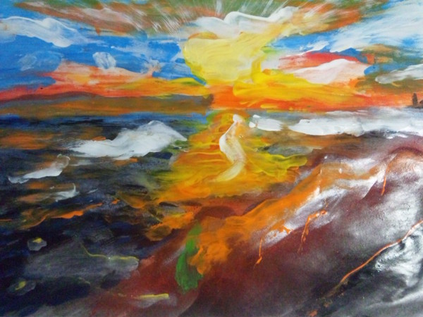 The sea and sunset