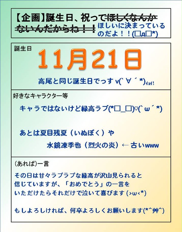 もしよろしければ… [壁]ω･`)