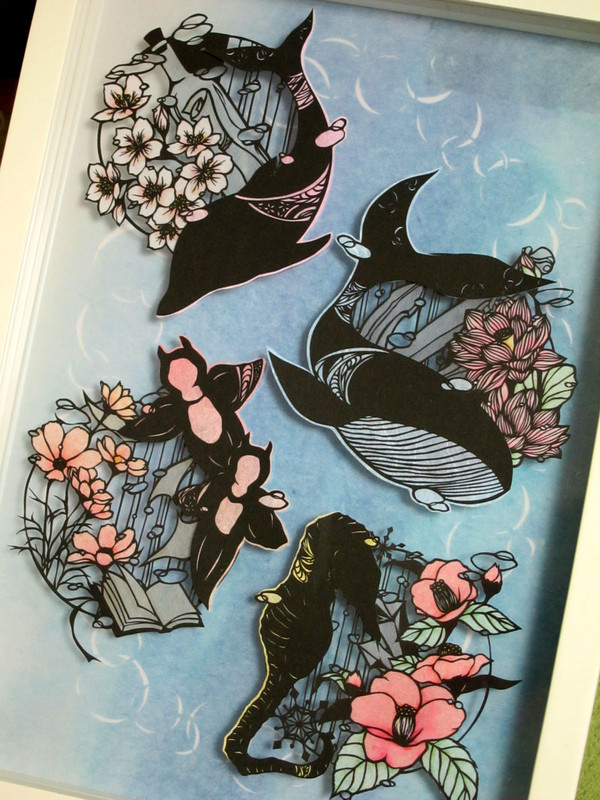 【切り絵】四色流。