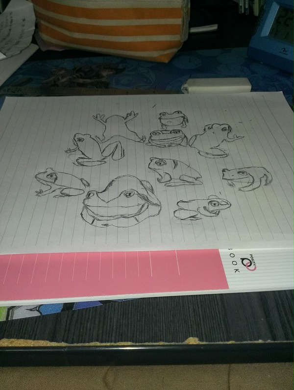 むしゃくしゃしたから一時間ずっと蛙描いてた