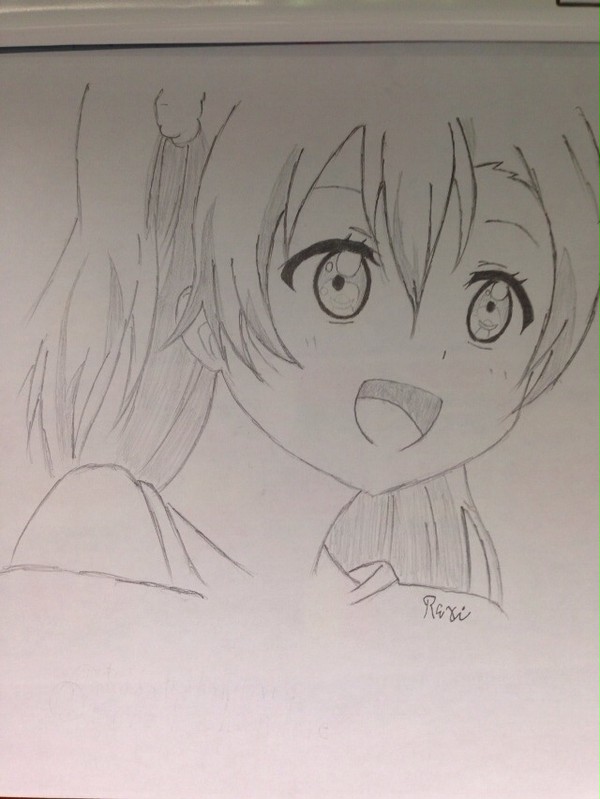 高坂 穂乃果をシャーペンで描いてみた