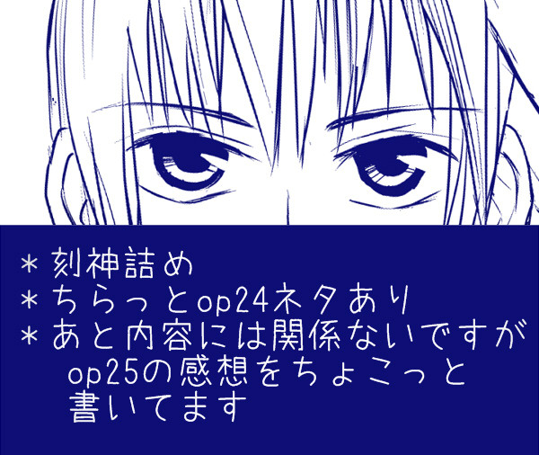 刻神つめ（ちょっとop24，25バレあり）