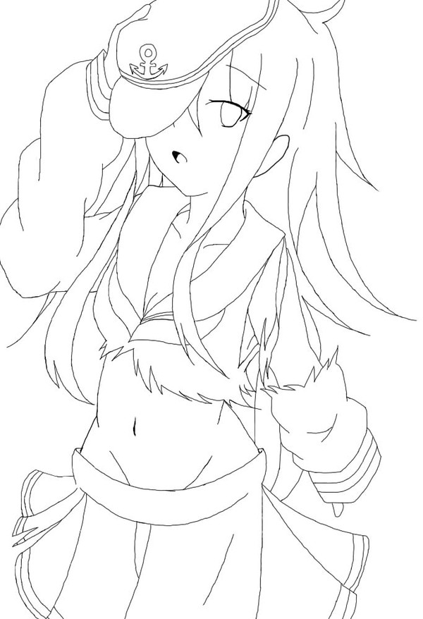 マウスで艦これ響ちゃん描いてみた