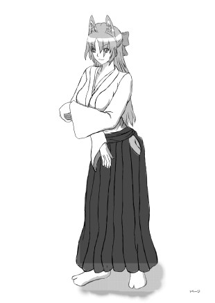 狐耳と道着的な