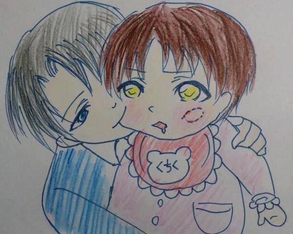 子リヴァイと赤ちゃんエレン兄弟(実録)