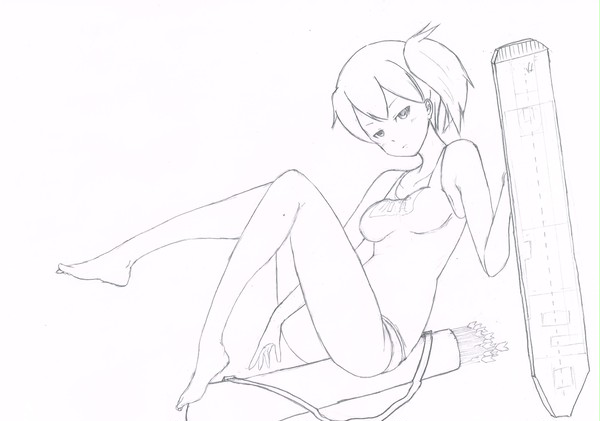 潜水空母　加賀　　（下絵）