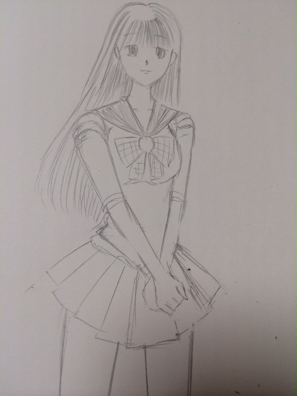 セラムン衣装で落書き