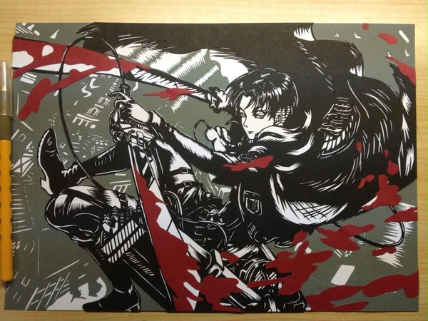 進撃の巨人 リヴァイ兵長 【切り絵】