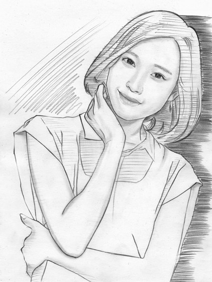 戸田恵梨香　鉛筆画
