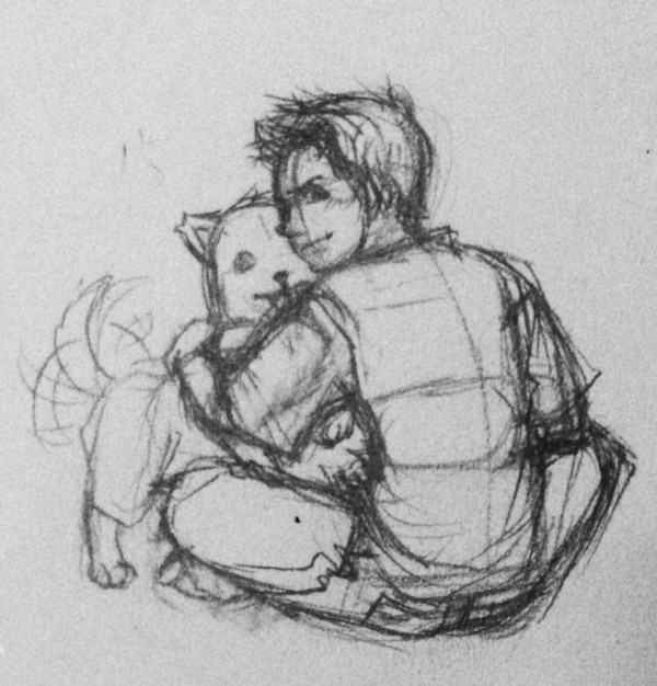 Piers in 10 with a Puppy(Sketch)