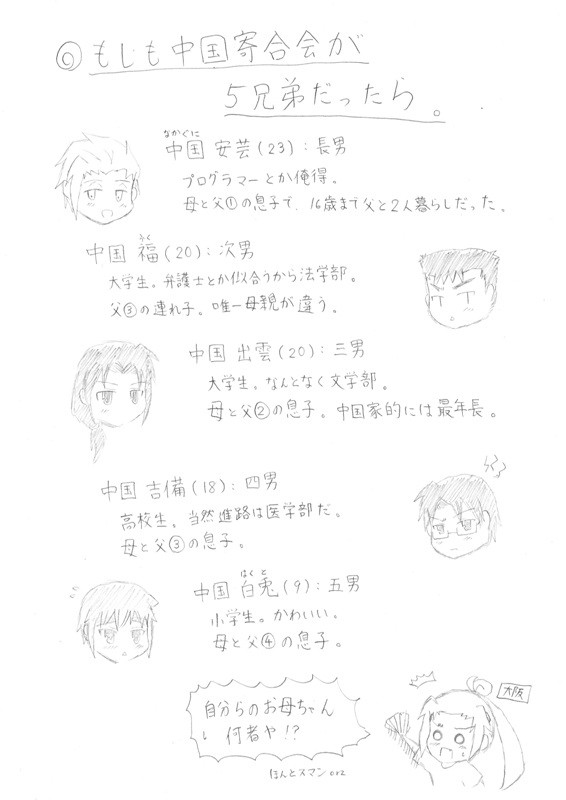 もし中国寄合会が5兄弟だったら。