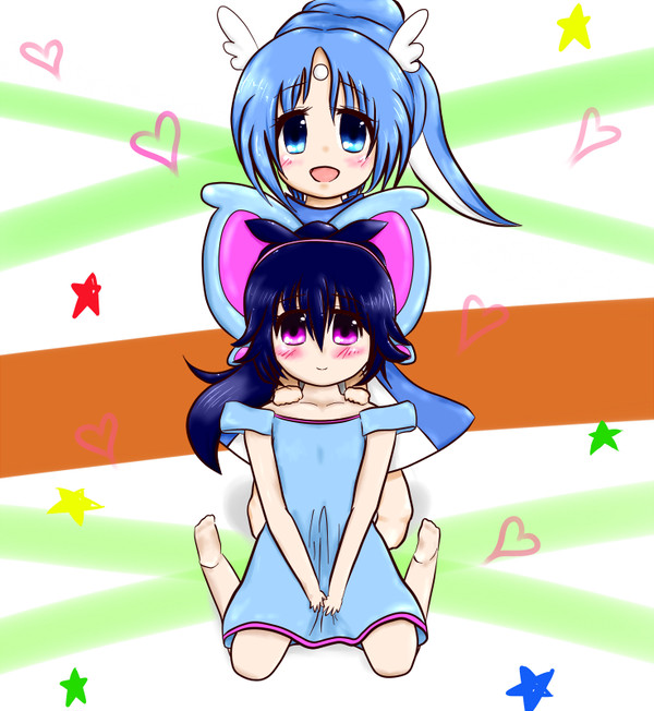 萌えもんミニリュウとケイコウオ