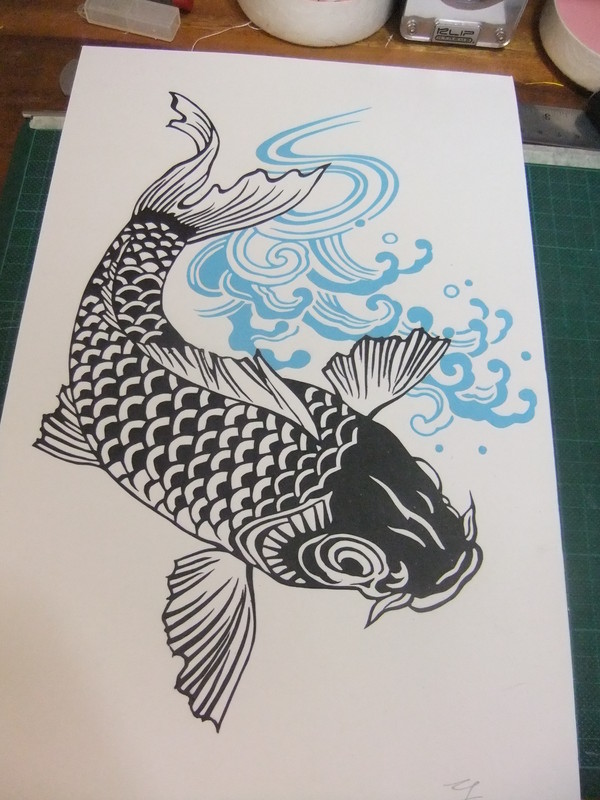 [切り絵] 鯉