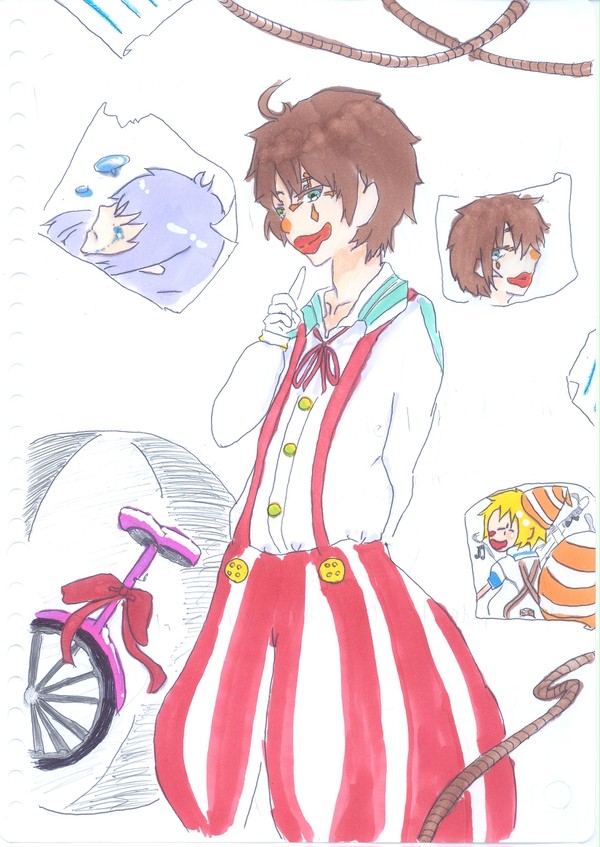 ピエロを聞きながら描いてみた