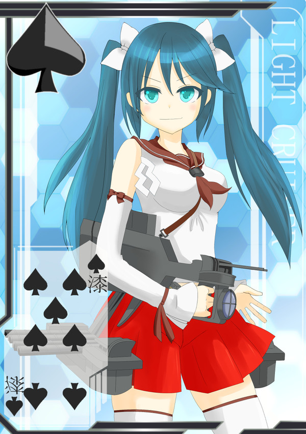 【方舟企画Ⅳ】艦これトランプ風絵(♠/７)