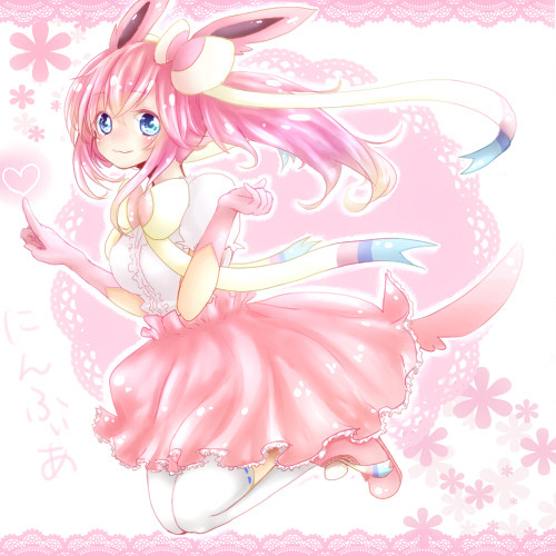 擬人化ニンフィア♀