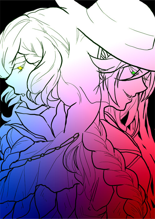 【PxEm】赤と青の鷺【交流ファンアート】